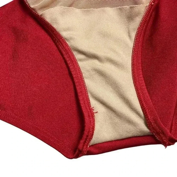 Esther Williams Womens 14 Classic Sheath Retro Swimsuit Red White Padded - Picture 9 of 10